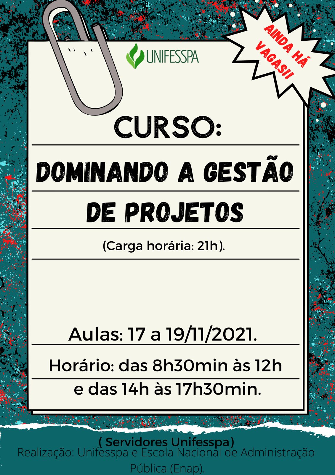 Cartaz Servidores Dominando a gestão de projetos