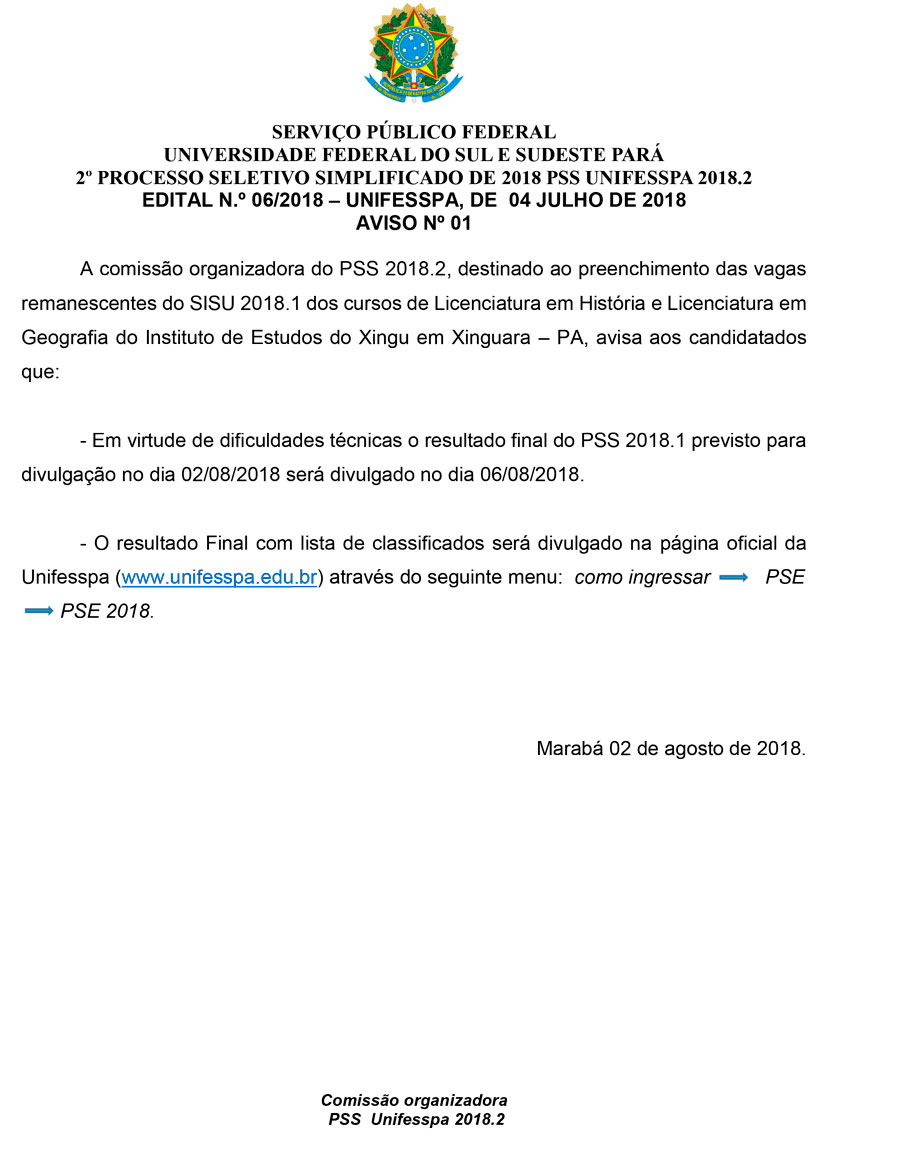 AVISO RESULTADO FINAL