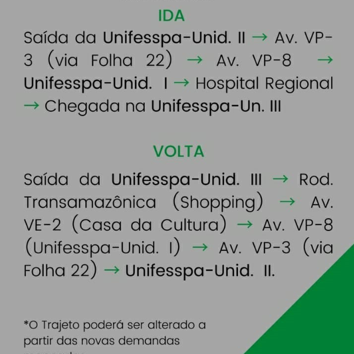 horarios dos onibus rota universitária